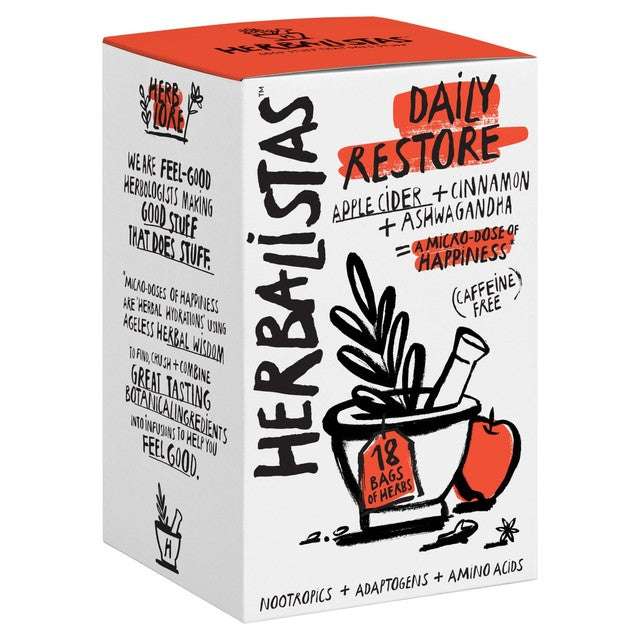 Herbalistas herbal tea with apple, cinnamon, ashwagandha 18 tea bags, UK version