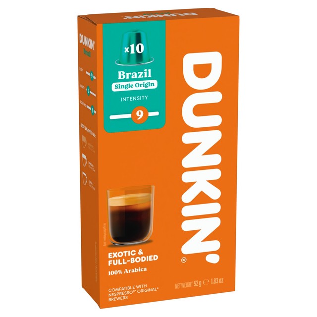 Dunkin Brazil single origin coffee pods (British brand)