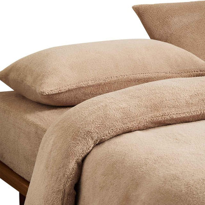 M&S M&S Teddy Fleece Bedding Set Super King Biscuit- Buy online at McGrocer
