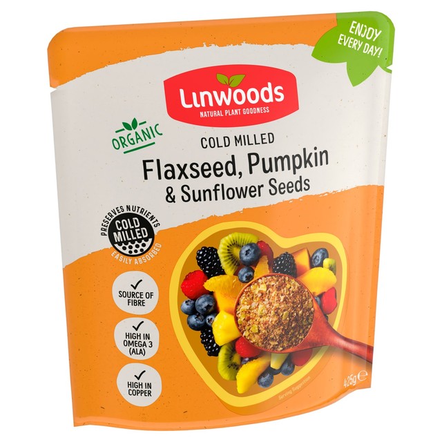 Linwoods Milled Organic Flaxseed Sunflower Pumpkin Seed Mix 425g, UK version