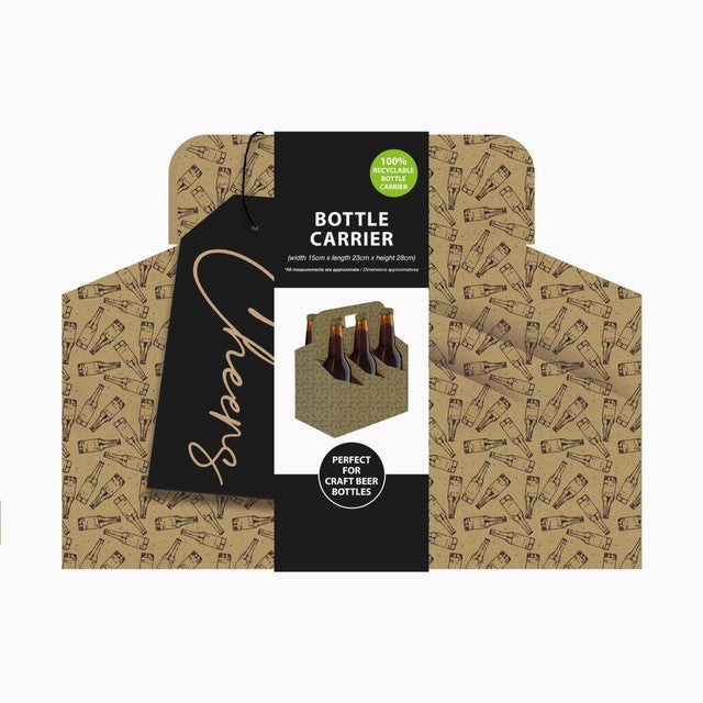 EUROWRAP Cheers Beer Bottle Carrier 22.5x28x15cm - British product