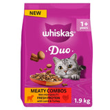 M&S Whiskas 1+ Adult Complete Dry Duo Cat Food Meaty Combo 1.9kg- Buy online at McGrocer