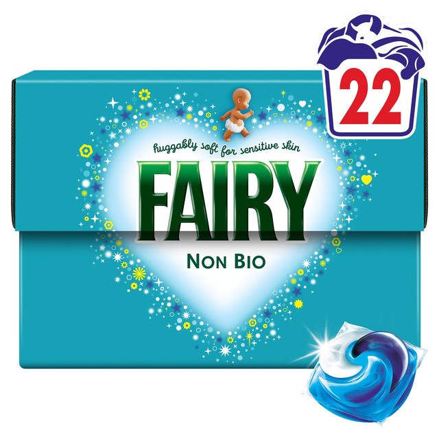 Fairy Non Bio Pods sensitive skin laundry detergent capsules 22 washes - British product