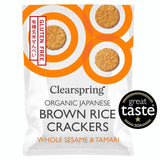 M&S Clearspring Organic Whole Sesame & Tamari Brown Rice Crackers Savoury Snack 40g- Buy online at McGrocer
