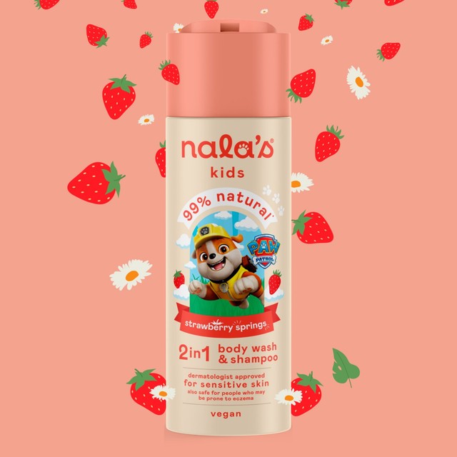 Nala's Baby children's 2in1 wash and shampoo Strawberry Springs 200ml, imported from the UK