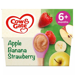Cow & Gate Apple Strawberry Banana Baby Food Pot 6+ Months