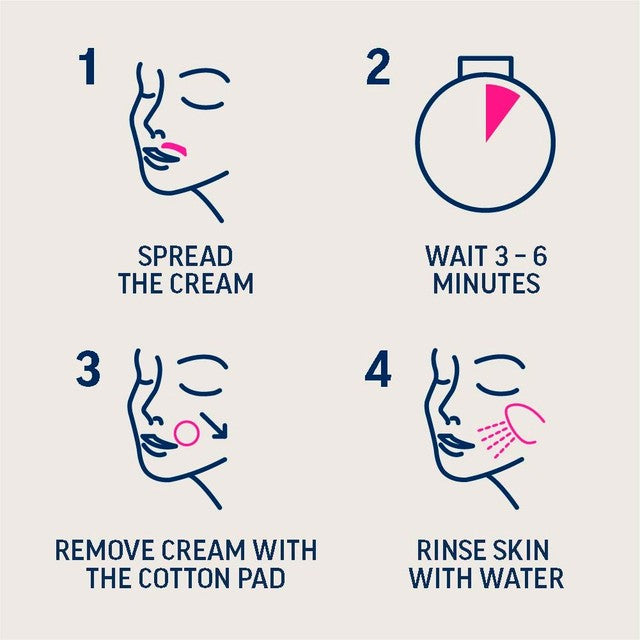 Veet hair removal cream kit for face sensitive skin 2 x 50ml (British brand)
