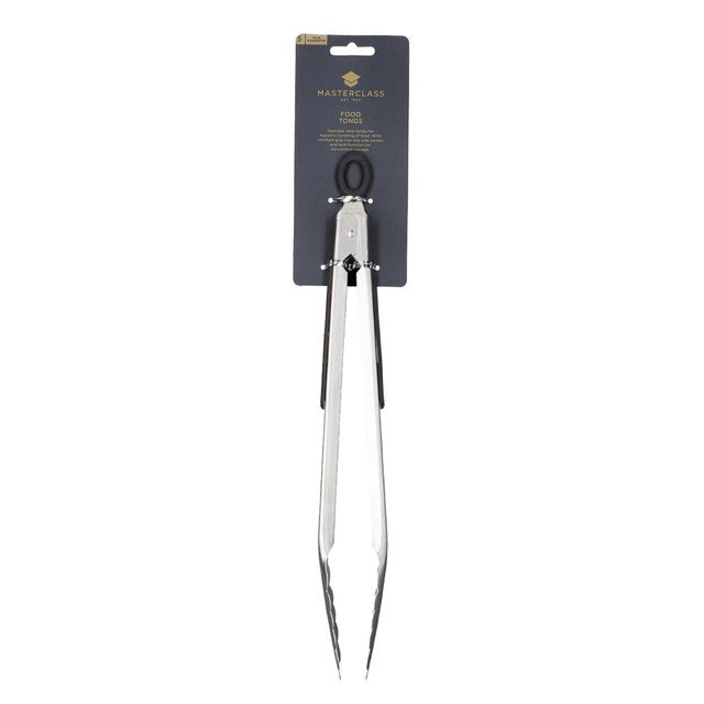 MasterClass Deluxe Stainless Steel Kitchen Tongs 30cm, imported from the UK