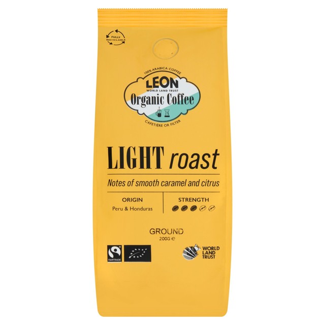 Leon light roast ground coffee 200g, UK version