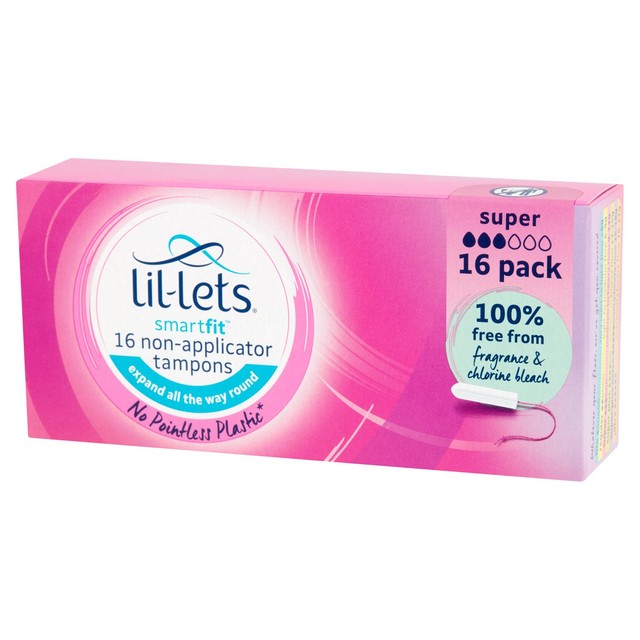 Lil-Lets Super Non-Applicator Tampons 16 Pack, UK version