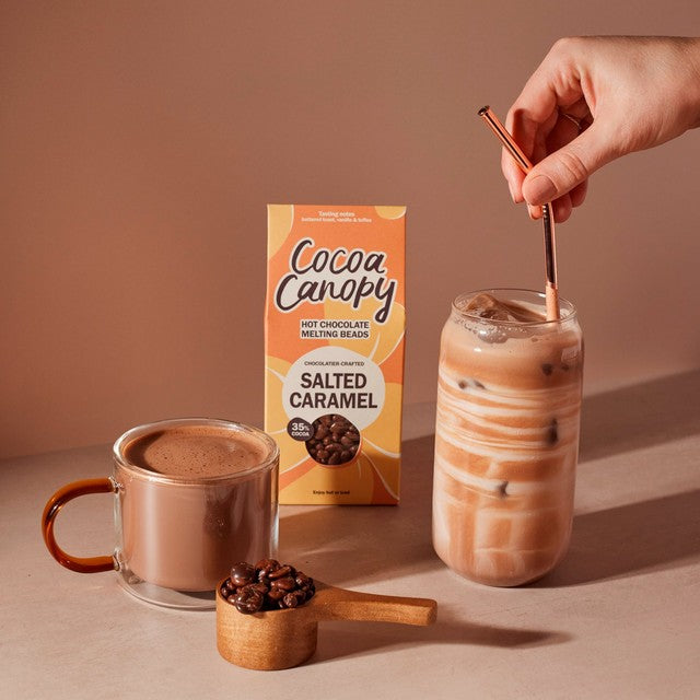 Cocoa Canopy salted caramel hot chocolate beads 225g - British product