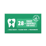 Denzel's medium dog dental chews with peanut butter, peppermint, and parsley, 28x30g pack - British product