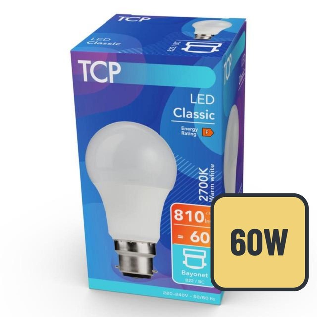 TCP LED Bayonet 60W light bulb (British brand)