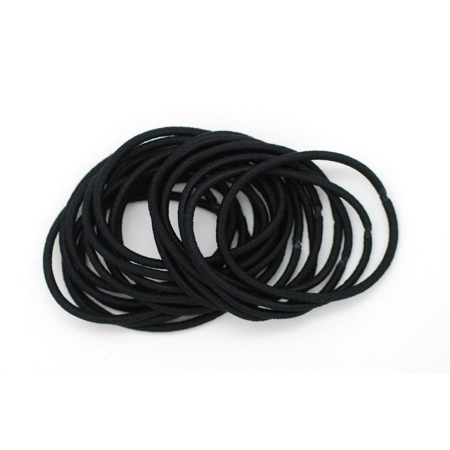 Basicare thin snag free hair bands black 20 pack (British brand)