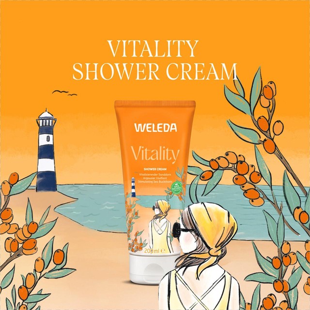 Weleda Sea Buckthorn Creamy Body Wash 200ml (British brand)