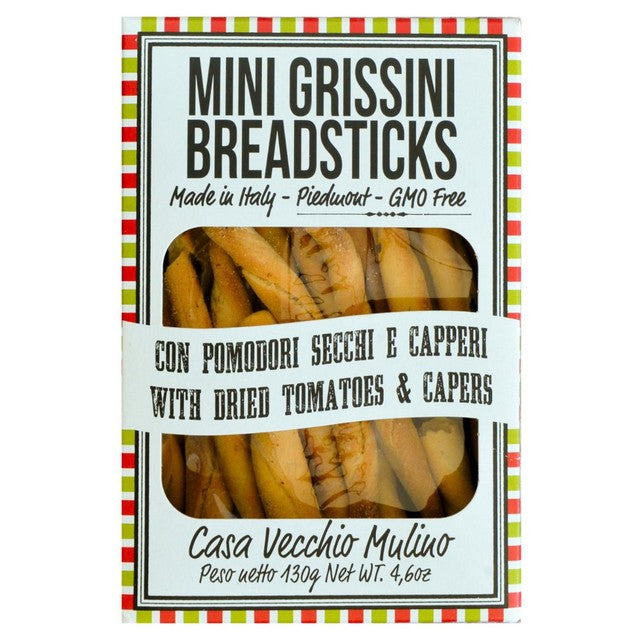 Vecchio Mulino mini breadsticks with tomatoes and capers 130g (British brand)