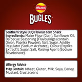 Walkers Bugles Southern Style BBQ corn snacks 110g (British brand)