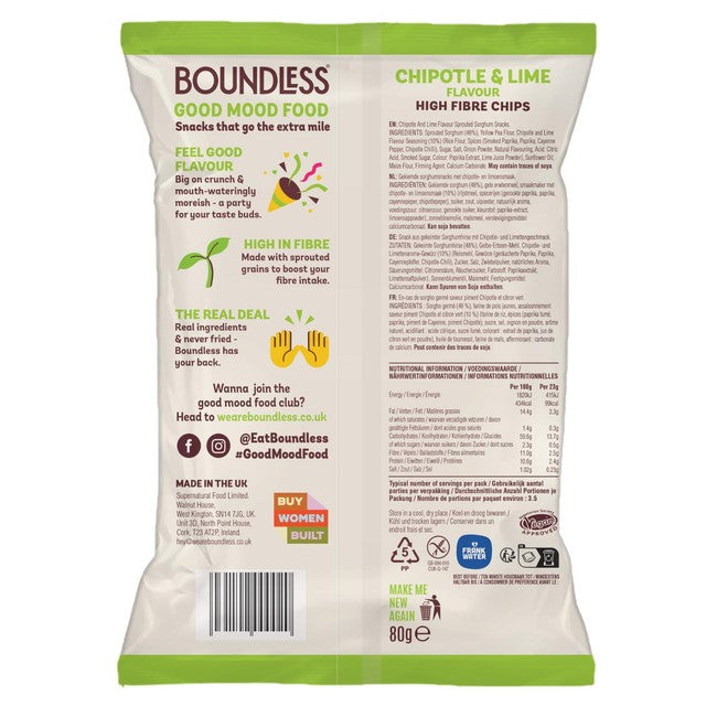 Boundless Chipotle & Lime snack chips 80g - British product