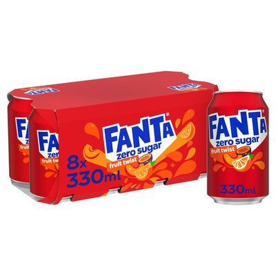 M&S Fanta Zero Fruit Twist Sugar Free Fizzy Drink 8x330ml Cans- Buy online at McGrocer