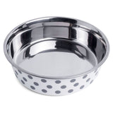 M&S Petface Deli Grey Spots Stainless Steel Dog Bowl 17cm- Buy online at McGrocer