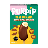 PUKPIP Real Banana Dipped in Milk Chocolate Frozen Snack 3 x 70g