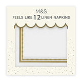 M&S M&S White & Gold Feels Like Linen Paper Napkins 12 Pack- Buy online at McGrocer
