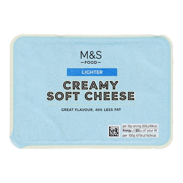 M&S reduced fat soft cheese 250g, imported from the UK