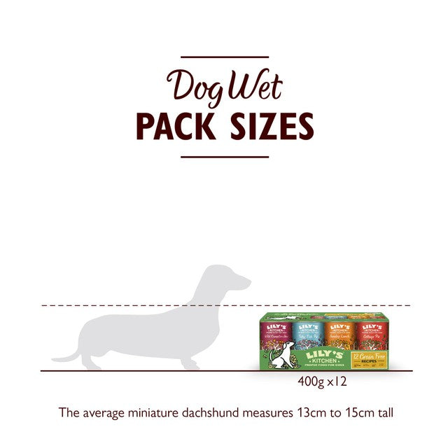 Lily's Kitchen grain free wet dog food mixed 4-recipe multipack 12 x 400g, UK version