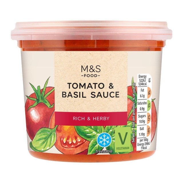 M&S tomato and basil sauce 350g, imported from the UK