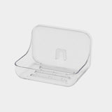 Addis Invisifix clear soap dish tray with wall mount storage - British product