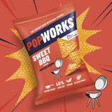 Popworks Sweet BBQ popped crisps 85g, imported from the UK