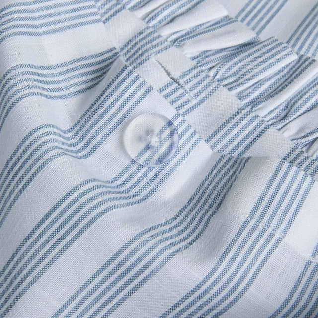M&S striped ruffle bedding super king blue mix - British product