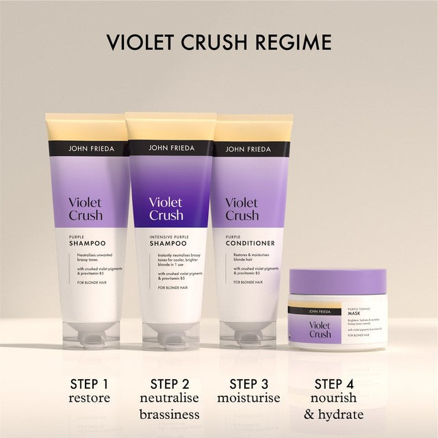 John Frieda Violet Crush purple shampoo for blonde hair, imported from the UK