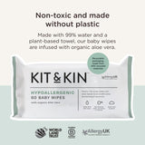 Kit & Kin hypoallergenic baby wipes 10-pack of 60 wipes, UK version