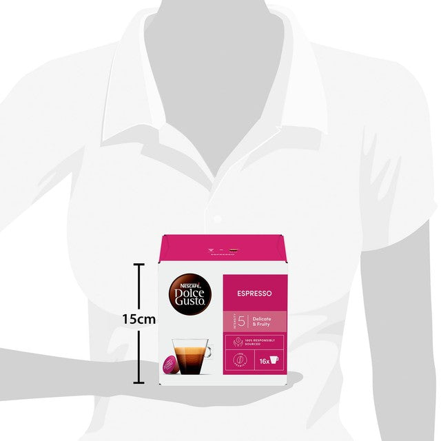 Dolce Gusto espresso pods pack of 16, imported from the UK