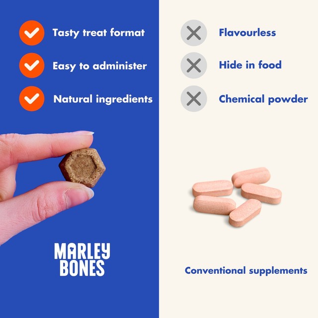 Marleybones dental supplement chew for dogs, imported from the UK
