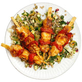 Hook, Line and Sinker harissa monkfish skewers, imported from the UK