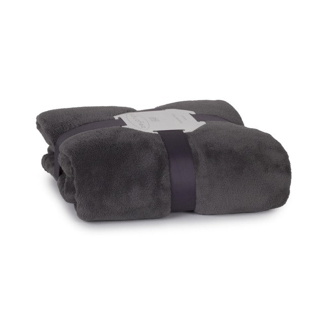 Deyongs Charcoal Fleece Throw 140cm x 180cm - British product