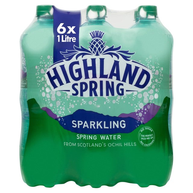 Highland Spring Sparkling Water 6 x 1L Bottle, UK version