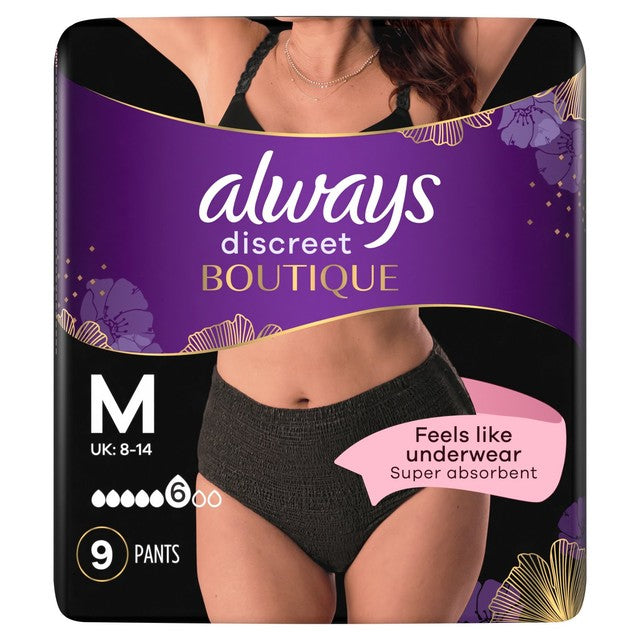 Always Discreet incontinence pants black plus medium - British product