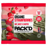 Fresas orgánicas y maduras en cubos, congeladas, 300 g.