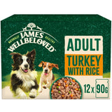 M&S James Wellbeloved Adult Wet Dog Food Turkey in Gravy Pouch 12x90g- Buy online at McGrocer