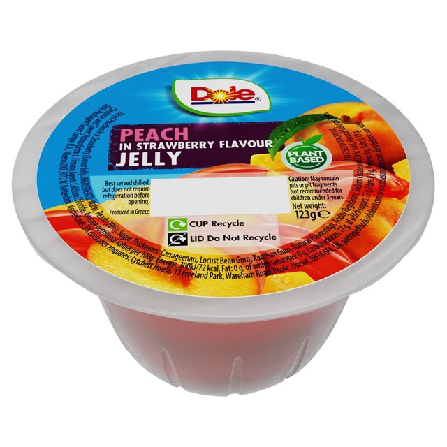 Dole Peach in Strawberry Jelly Pot 123g - British product