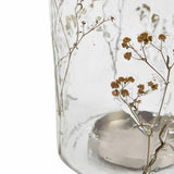 M&S clear pressed flower candle holder - British product