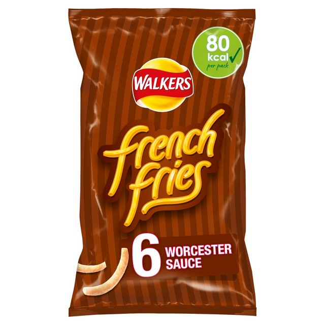 Walkers French Fries Worcester Sauce crisps 6x18g, imported from the UK