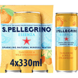 M&S San Pellegrino Essenza Tangerine & Strawberry Sparkling Water 4 x 330ml- Buy online at McGrocer