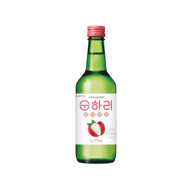 Lotte Chum Churum Lychee Soju 12% alcohol, imported from the UK