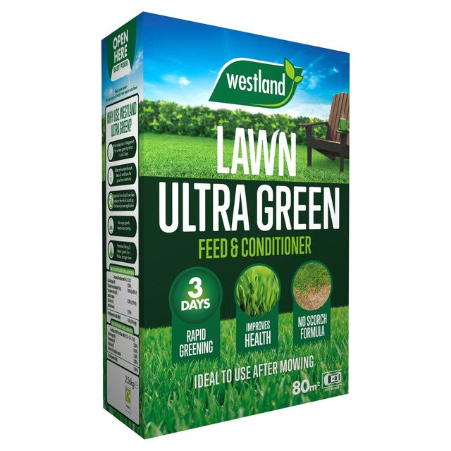 Westland Ultra Green lawn fertiliser 80m2 box (British brand)