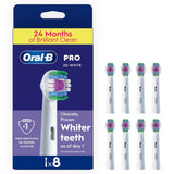 Oral-B 3D White Electric Toothbrush Replacement Heads 8 Pack