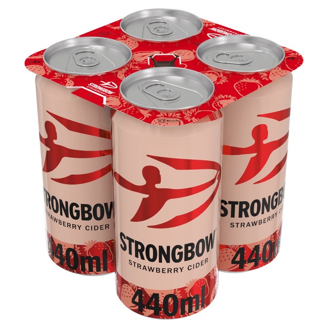 Strongbow Strawberry Cider 4 x 440ml cans (British brand)